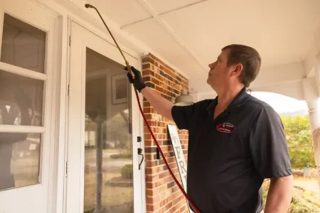 tech spraying outside